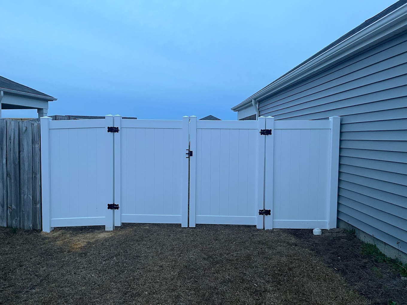 White vinyl privacy fence project